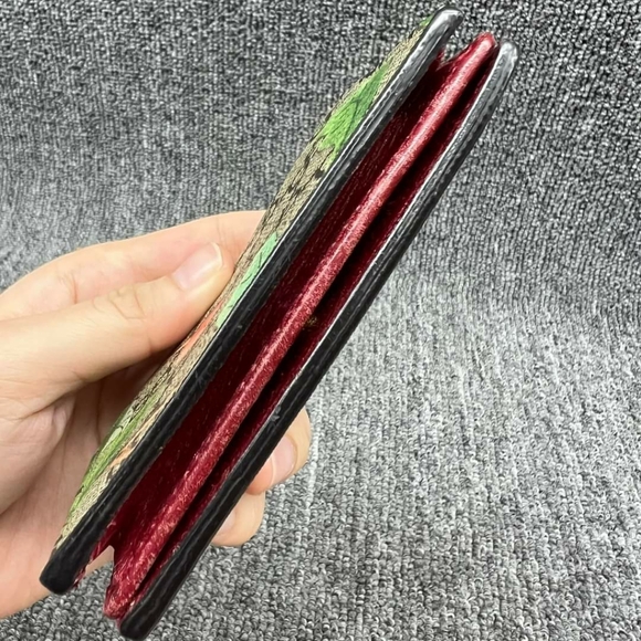 100% Authentic GUCCI Blooms Brown Canvas Wallet - Picture 4 of 10